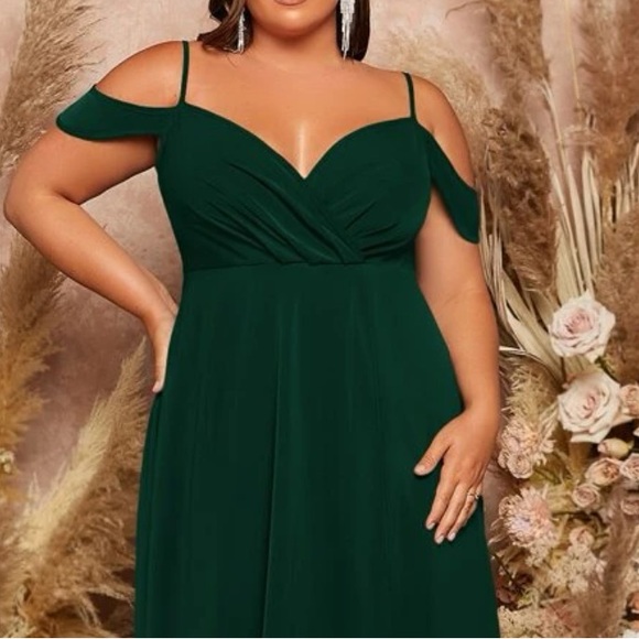 Luxe plus size cold shoulder party formal evening gown dress - Picture 7 of 7